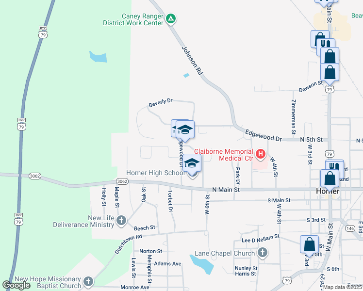 map of restaurants, bars, coffee shops, grocery stores, and more near 626 Pelican Drive in Homer