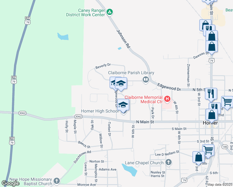 map of restaurants, bars, coffee shops, grocery stores, and more near 624 Pelican Drive in Homer