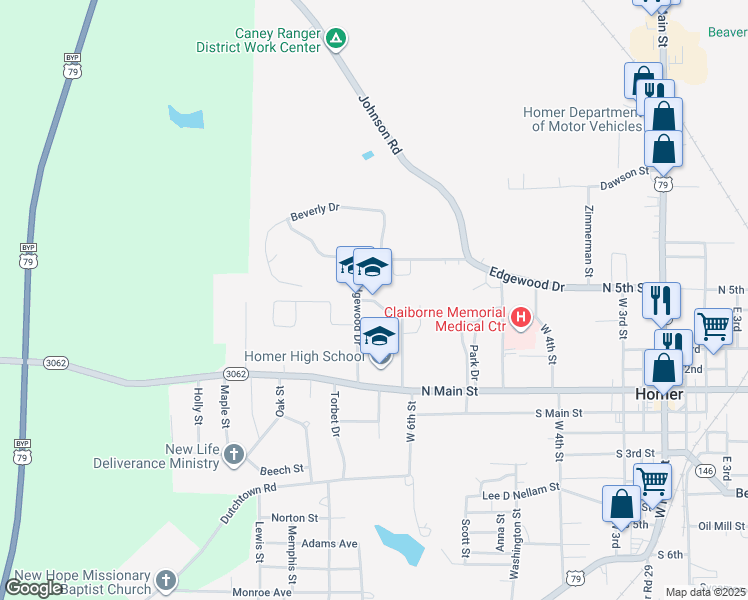 map of restaurants, bars, coffee shops, grocery stores, and more near 612 Pelican Drive in Homer