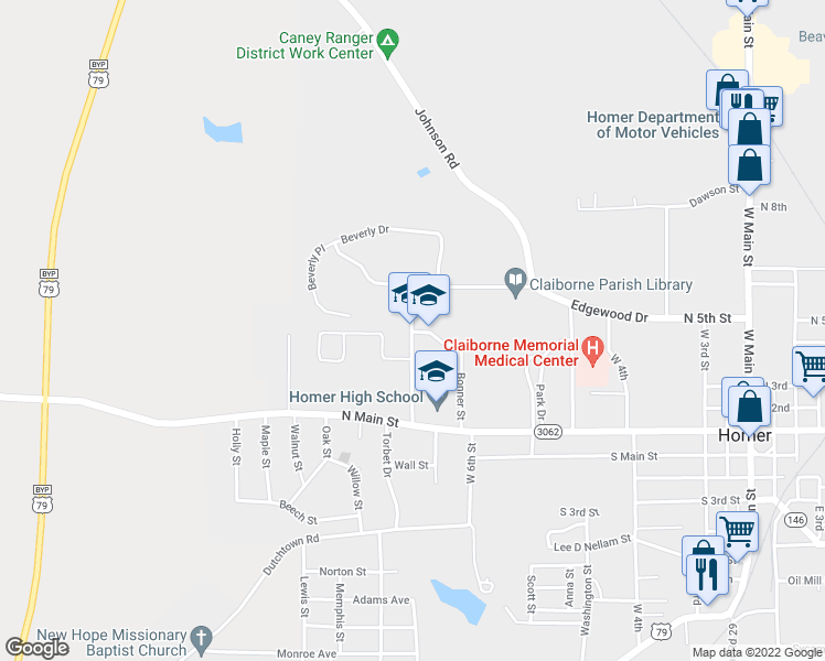 map of restaurants, bars, coffee shops, grocery stores, and more near 624 Pelican Drive in Homer