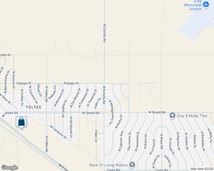 map of restaurants, bars, coffee shops, grocery stores, and more near 4200 North Kioha Drive in Eloy