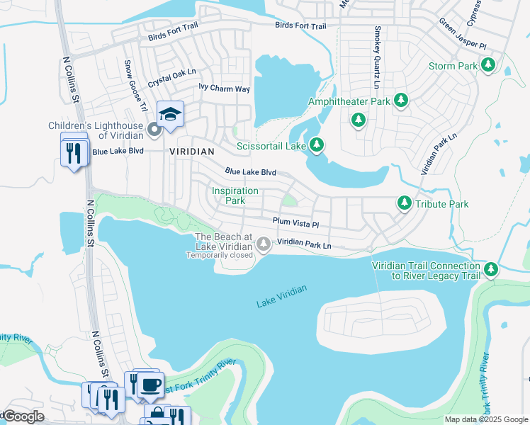 map of restaurants, bars, coffee shops, grocery stores, and more near 3709 Plum Vista Place in Arlington