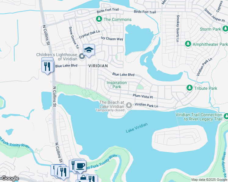 map of restaurants, bars, coffee shops, grocery stores, and more near 1108 Badger Vine Lane in Arlington