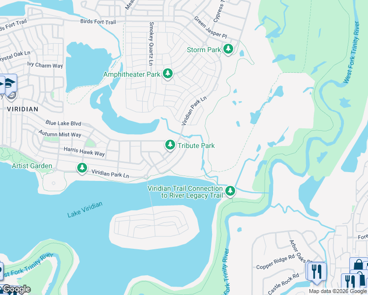 map of restaurants, bars, coffee shops, grocery stores, and more near 1325 Black Walnut Lane in Euless