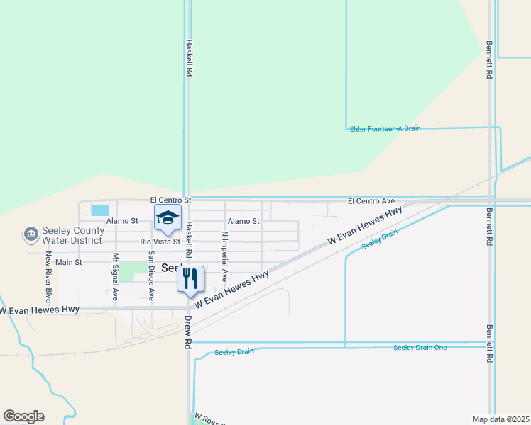 map of restaurants, bars, coffee shops, grocery stores, and more near 1982 Holt Avenue in Seeley