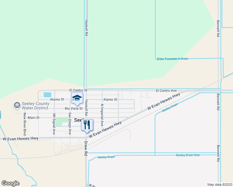 map of restaurants, bars, coffee shops, grocery stores, and more near 1982 Holt Avenue in Seeley
