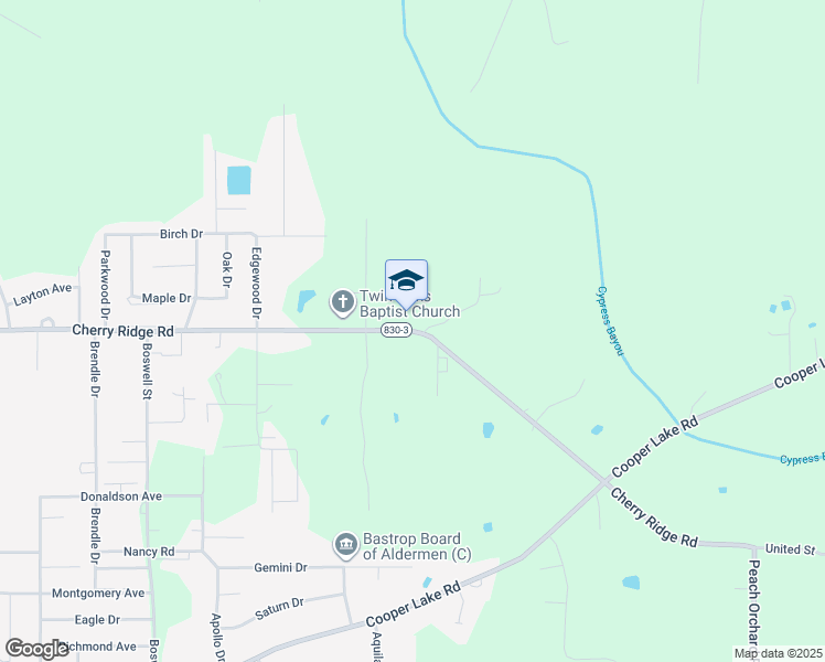 map of restaurants, bars, coffee shops, grocery stores, and more near 6281 Cherry Ridge Road in Bastrop