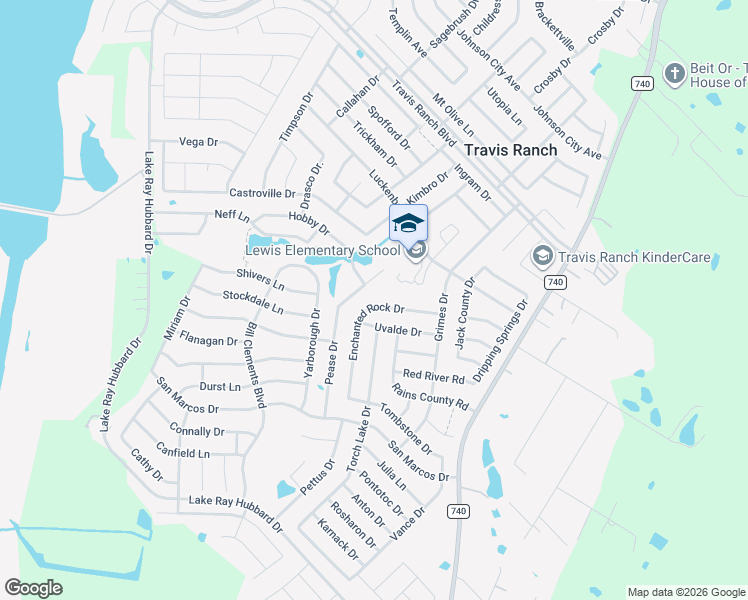map of restaurants, bars, coffee shops, grocery stores, and more near 2027 Enchanted Rock Drive in Forney