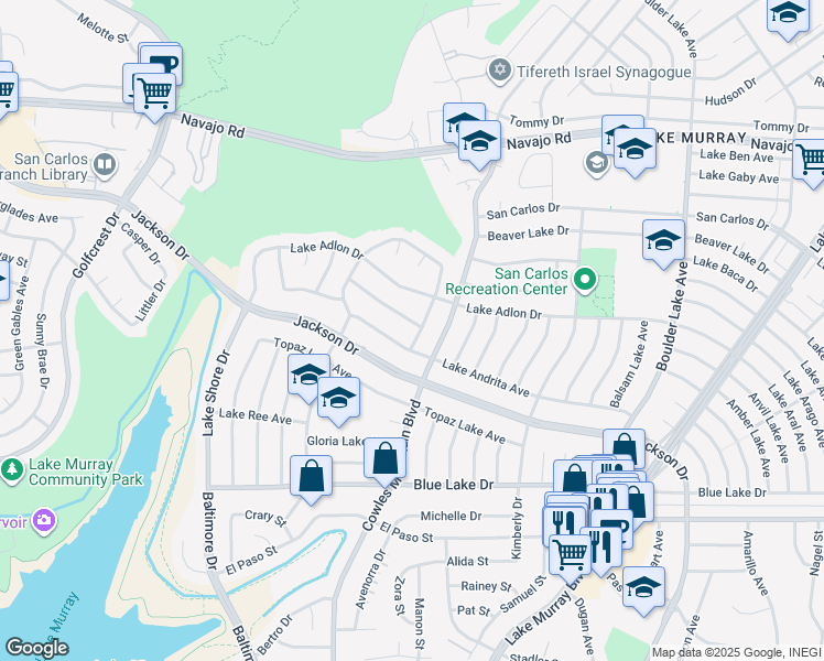 map of restaurants, bars, coffee shops, grocery stores, and more near 7871 Compass Lake Drive in San Diego