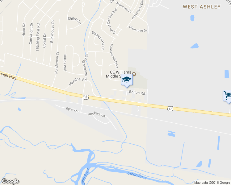 map of restaurants, bars, coffee shops, grocery stores, and more near 2973 Bolton Road in Charleston