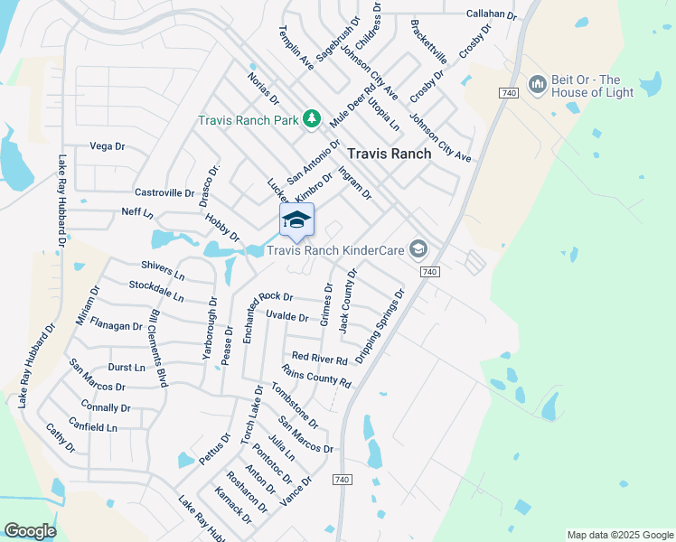 map of restaurants, bars, coffee shops, grocery stores, and more near 1101 Grimes Drive in Forney