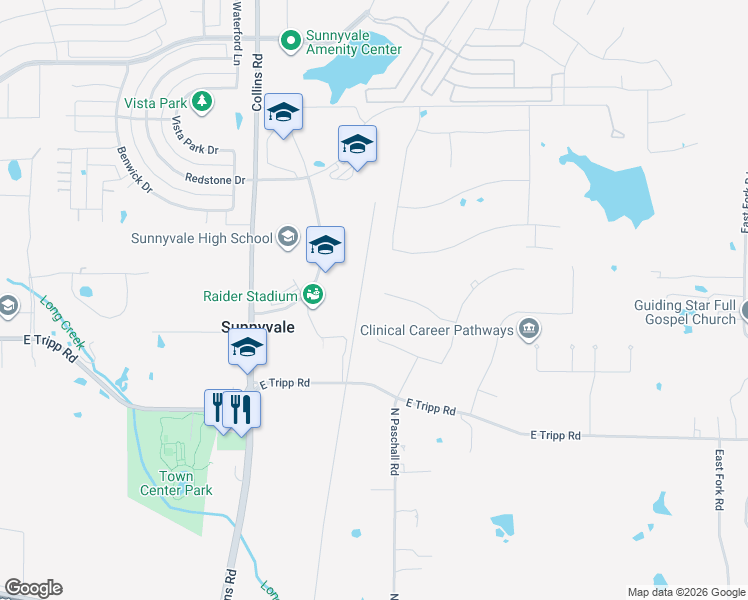 map of restaurants, bars, coffee shops, grocery stores, and more near 294 Sunset Court in Sunnyvale
