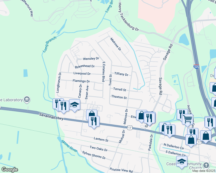 map of restaurants, bars, coffee shops, grocery stores, and more near 823 Trent Street in Charleston