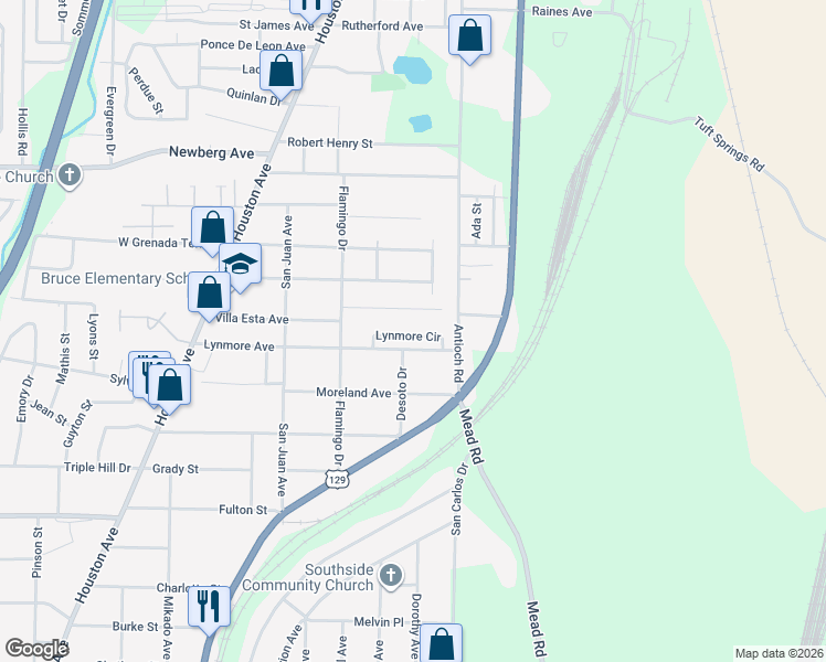 map of restaurants, bars, coffee shops, grocery stores, and more near 537 Lynmore Circle in Macon