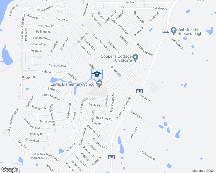 map of restaurants, bars, coffee shops, grocery stores, and more near 1101 Grimes Drive in Forney