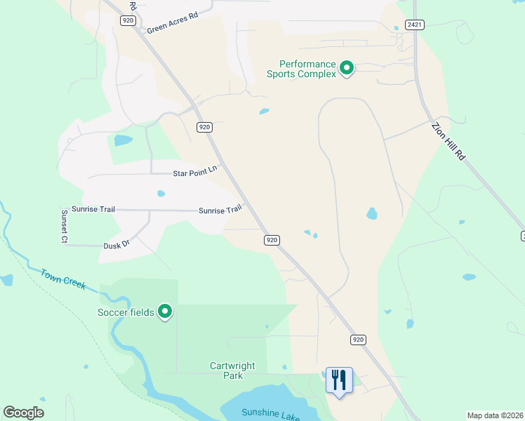 map of restaurants, bars, coffee shops, grocery stores, and more near 2908 Farm to Market 920 in Weatherford