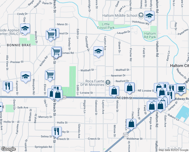 map of restaurants, bars, coffee shops, grocery stores, and more near 4209 Conkling Avenue in Fort Worth