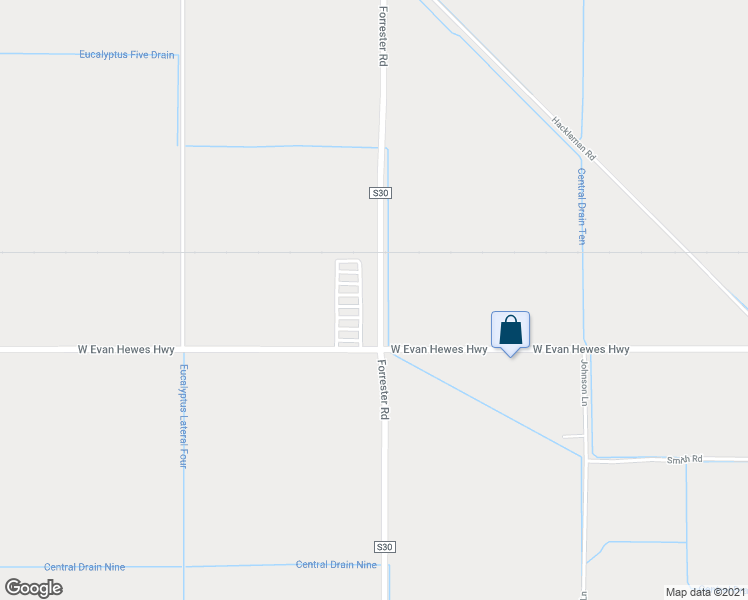 map of restaurants, bars, coffee shops, grocery stores, and more near 2031 Forrester Road in El Centro