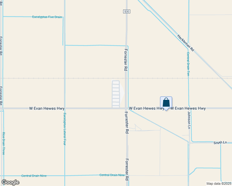 map of restaurants, bars, coffee shops, grocery stores, and more near 2031-2047 Forrester Road in El Centro