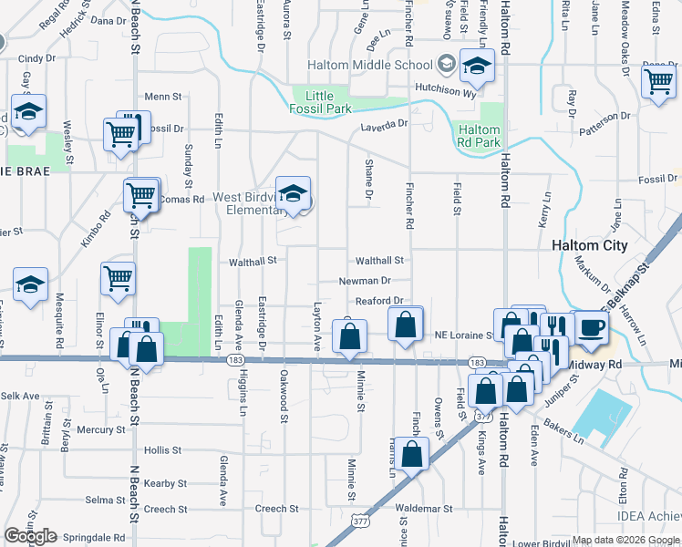 map of restaurants, bars, coffee shops, grocery stores, and more near 2955 Gene Lane in Fort Worth