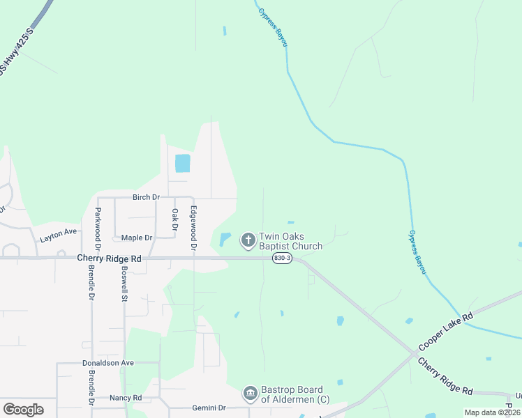 map of restaurants, bars, coffee shops, grocery stores, and more near 10561-10687 Lucy Hudson Drive in Bastrop