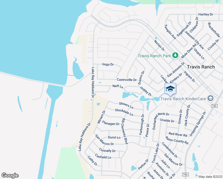 map of restaurants, bars, coffee shops, grocery stores, and more near 2705 Sayers Way in Forney