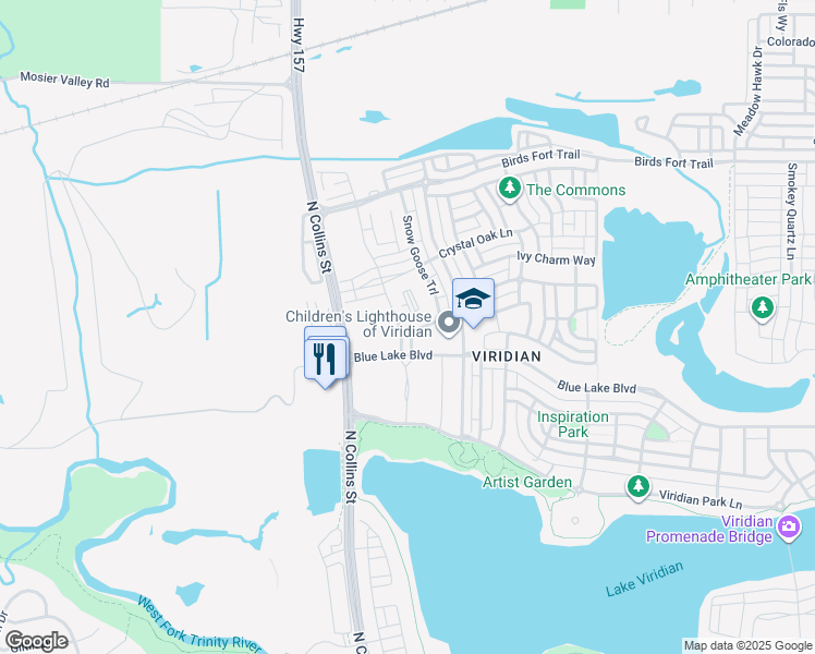 map of restaurants, bars, coffee shops, grocery stores, and more near 4015 Snow Goose Trail in Arlington