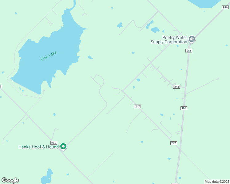 map of restaurants, bars, coffee shops, grocery stores, and more near 16573 County Road 247 in Terrell