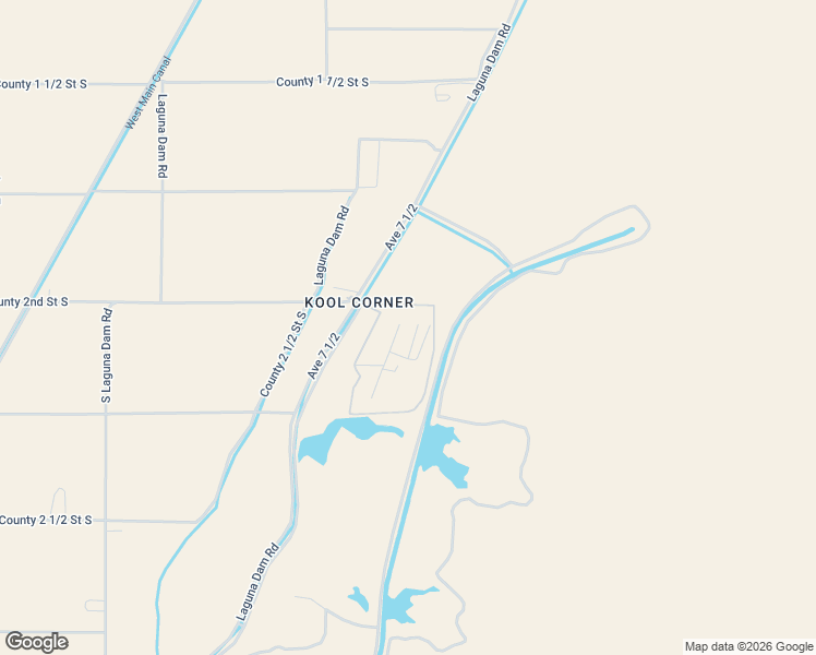 map of restaurants, bars, coffee shops, grocery stores, and more near 7728 Laguna Dam Road in Yuma