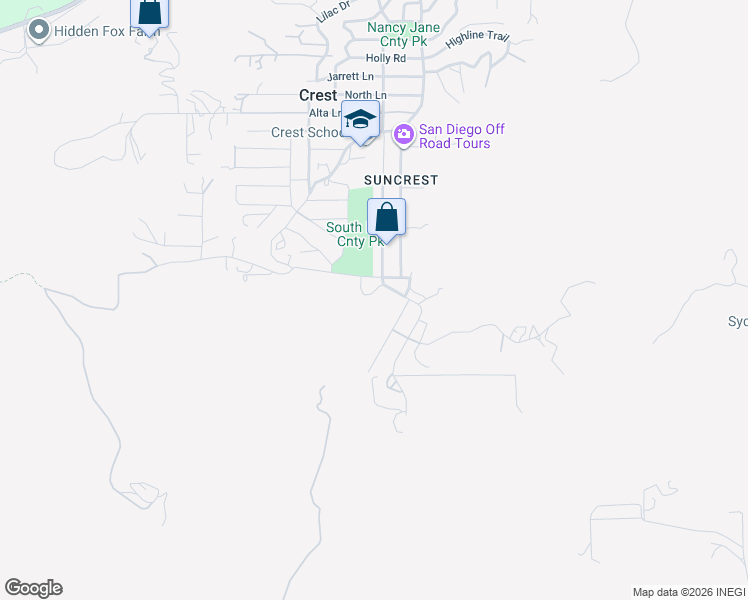 map of restaurants, bars, coffee shops, grocery stores, and more near 255 Hillside Place in El Cajon