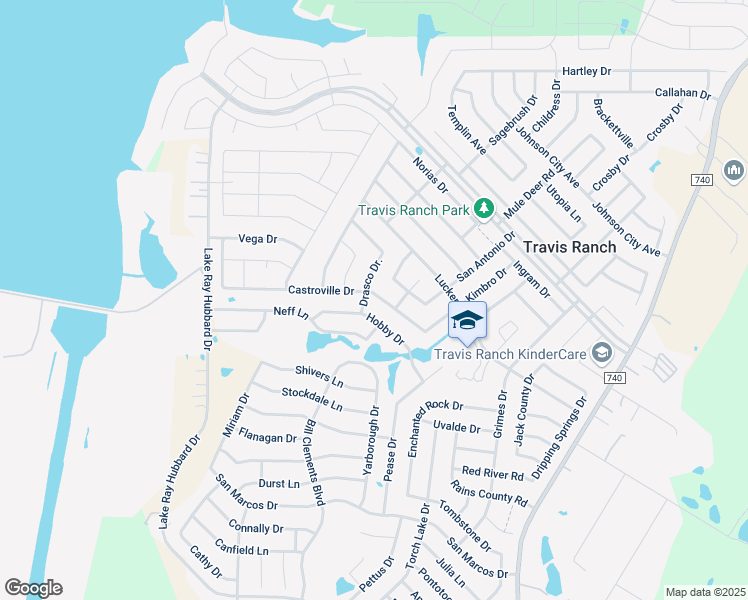 map of restaurants, bars, coffee shops, grocery stores, and more near 1029 Castroville Drive in Forney