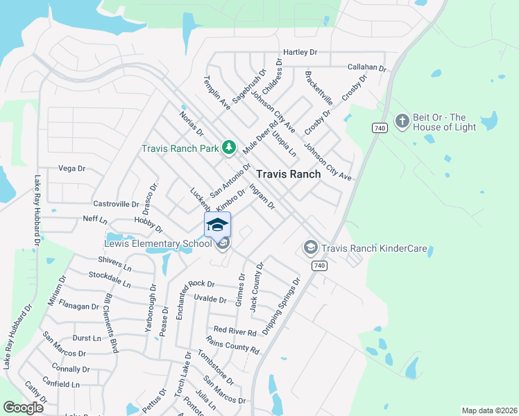 map of restaurants, bars, coffee shops, grocery stores, and more near 1016 Ingram Drive in Forney