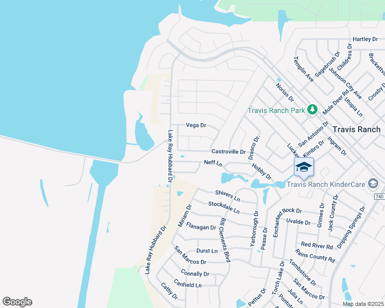 map of restaurants, bars, coffee shops, grocery stores, and more near 1083 Castroville Drive in Forney