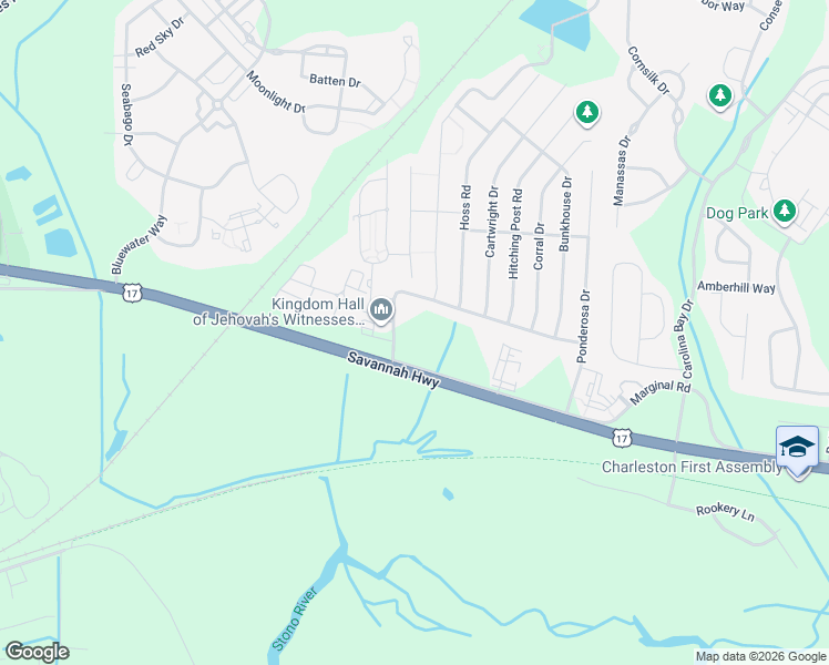 map of restaurants, bars, coffee shops, grocery stores, and more near 3313 Bonanza Road in Charleston