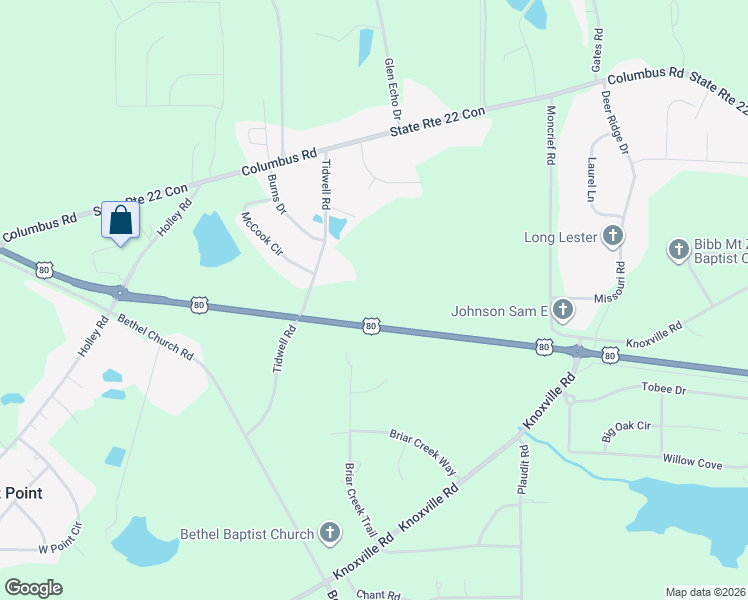 map of restaurants, bars, coffee shops, grocery stores, and more near 3490 Tidwell Rd in Lizella