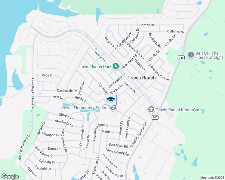 map of restaurants, bars, coffee shops, grocery stores, and more near 1022 Kimbro Drive in Forney