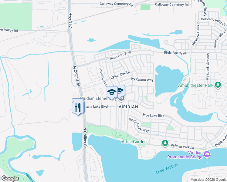 map of restaurants, bars, coffee shops, grocery stores, and more near 4028 Cascade Sky Drive in Arlington