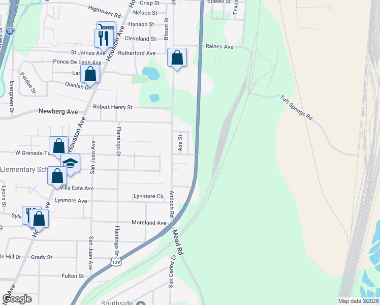map of restaurants, bars, coffee shops, grocery stores, and more near 3495 Antioch Heights in Macon