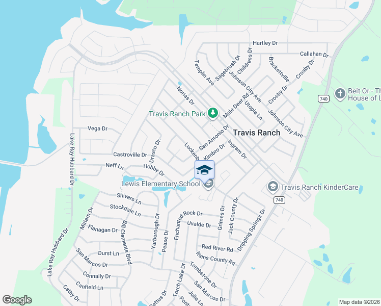 map of restaurants, bars, coffee shops, grocery stores, and more near 1100 San Antonio Drive in Forney