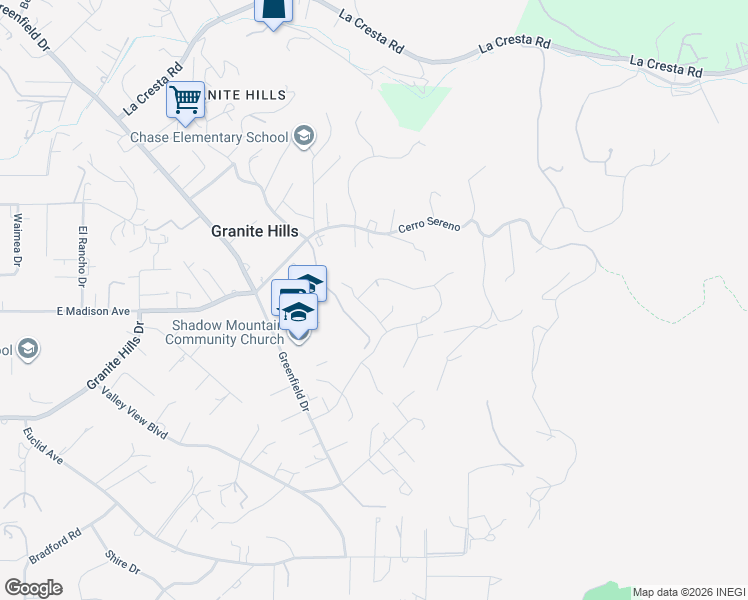 map of restaurants, bars, coffee shops, grocery stores, and more near 481 Stableridge Street in El Cajon