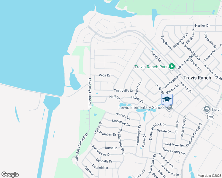 map of restaurants, bars, coffee shops, grocery stores, and more near 1083 Castroville Drive in Forney