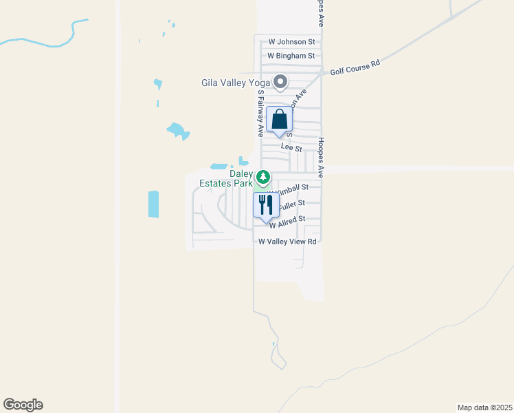 map of restaurants, bars, coffee shops, grocery stores, and more near 3988 West Fuller Street in Thatcher