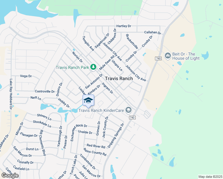 map of restaurants, bars, coffee shops, grocery stores, and more near 1016 Ingram Drive in Forney