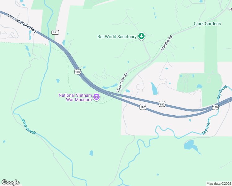 map of restaurants, bars, coffee shops, grocery stores, and more near 12500 Mineral Wells Highway in Weatherford
