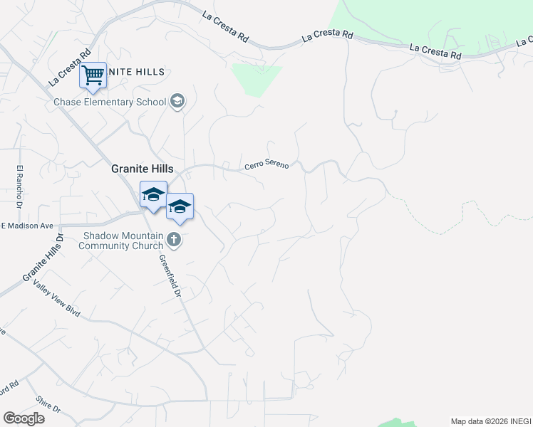 map of restaurants, bars, coffee shops, grocery stores, and more near 552 Vista Del Escuela in El Cajon