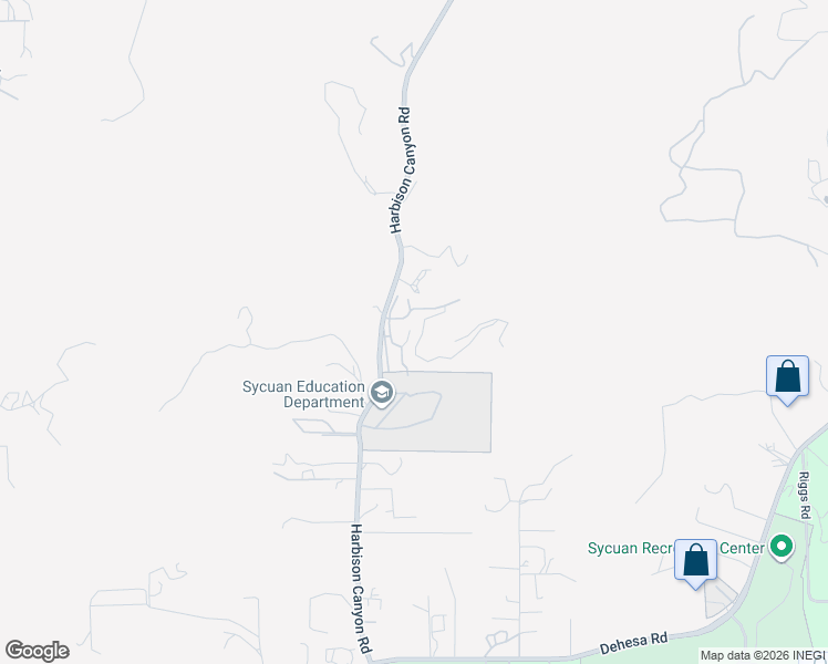 map of restaurants, bars, coffee shops, grocery stores, and more near 1633 Harbison Canyon Road in El Cajon
