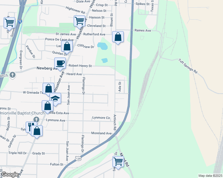 map of restaurants, bars, coffee shops, grocery stores, and more near 3461 Antioch Road in Macon