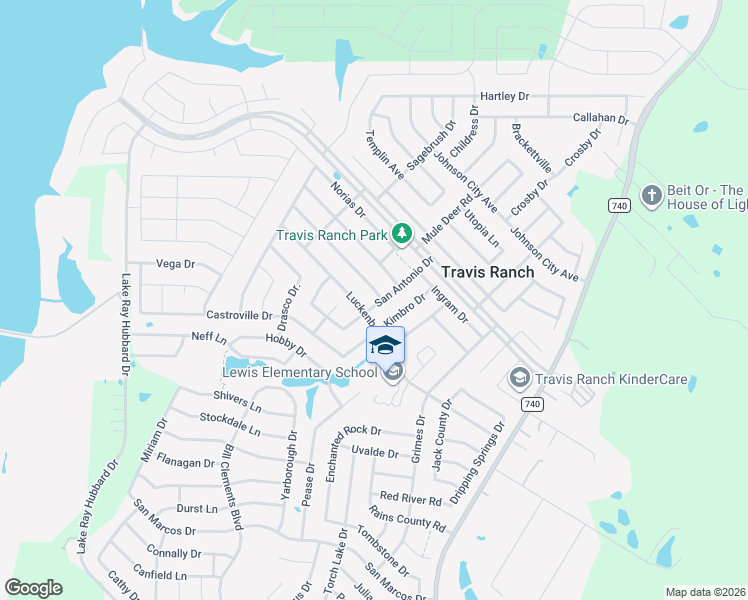 map of restaurants, bars, coffee shops, grocery stores, and more near 1022 Kimbro Drive in Forney
