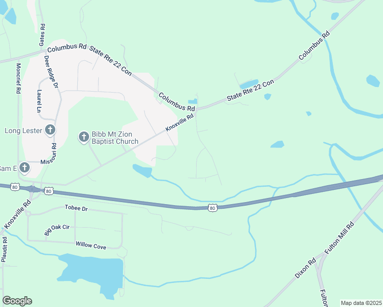 map of restaurants, bars, coffee shops, grocery stores, and more near 3032 Woodstone Circle in Lizella