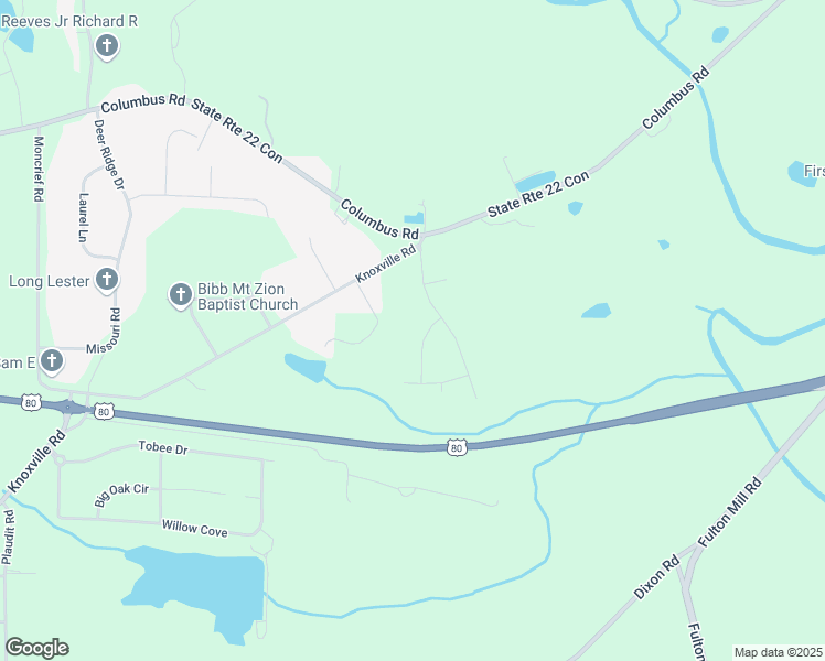 map of restaurants, bars, coffee shops, grocery stores, and more near 3032 Woodstone Circle in Lizella